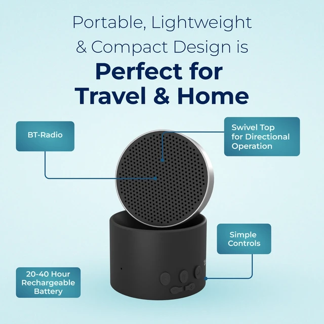 Alt view image 6 of 7 - Adaptive Sound Technologies Micro 2 White Noise Machine, Black | Portable Bluetooth Speaker and White Noise Machine, a Compact Sound Machine for Travel with 11 Non-Looping Sounds