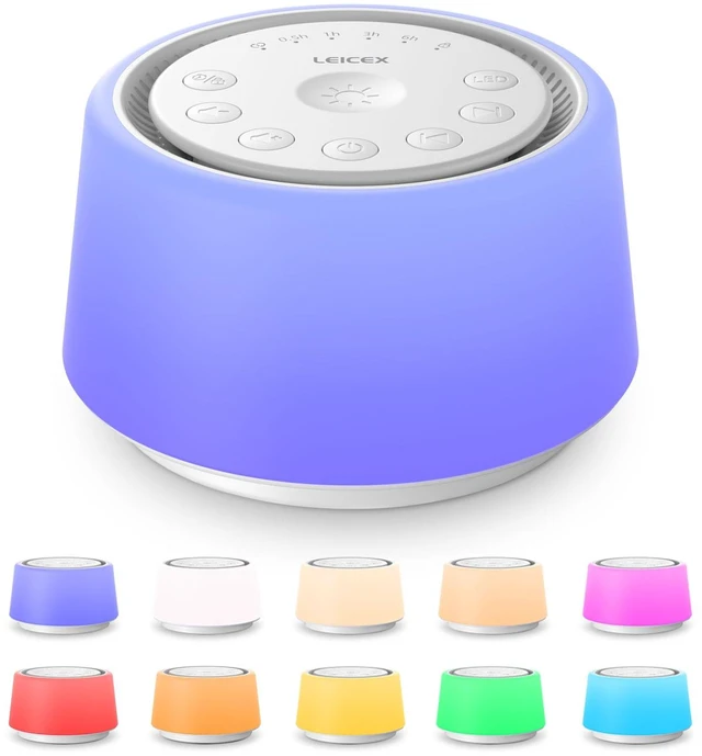 Main image of White Noise Sound Machine | Sound Machine for Baby Rechargeable | 30 Soothing Sounds | 10 Colors Night Light | White Noise Machine for Sleep Baby Adults Portable Sound Machine for Home Travel