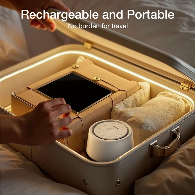 Alt view image 6 of 7 - White Noise Sound Machine | Sound Machine for Baby Rechargeable | 30 Soothing Sounds | 10 Colors Night Light | White Noise Machine for Sleep Baby Adults Portable Sound Machine for Home Travel