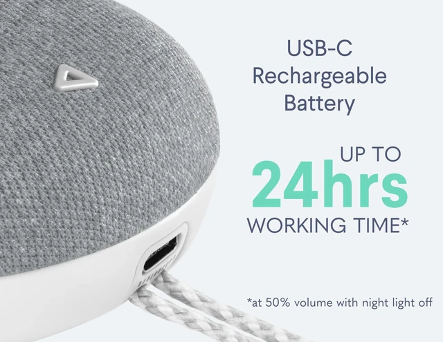 Alt view image 4 of 7 - Go 2 Travel White Noise Sound Machine - 12 Sounds, Brown & Pink Noise | 3-in-1 Portable Sound Machine, BT Speaker & Nightlight, 24-Hr Battery, Volume Memory, Fan & Nature Sounds, for Hotels & Kids