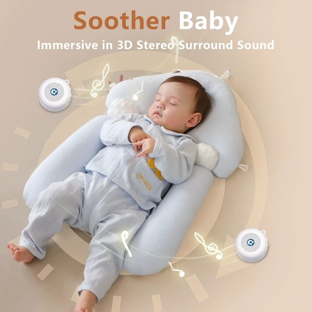 Alt view image 3 of 7 - Portable Noise Machine Baby Battery Sound Machine with 30 Soothing Sounds Mini White Noise Machine 32 Volume Level Sleep Machine for 3D Surround Noise Machine for Kid Adult Home Travel