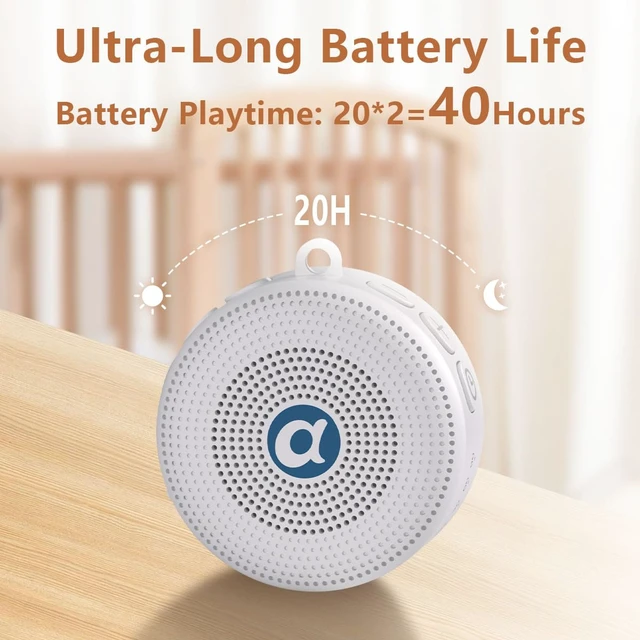 Alt view image 6 of 7 - Portable Noise Machine Baby Battery Sound Machine with 30 Soothing Sounds Mini White Noise Machine 32 Volume Level Sleep Machine for 3D Surround Noise Machine for Kid Adult Home Travel