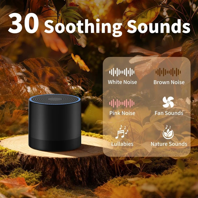 Alt view image 3 of 7 - Portable Mini White Noise Machine Sound Machine with 30 Soothing Sounds for Newborn Kids Adults Rechargeable Sleep Brown Noise Machine with 4 Timers Memory Function for Travel Camping Home and Office