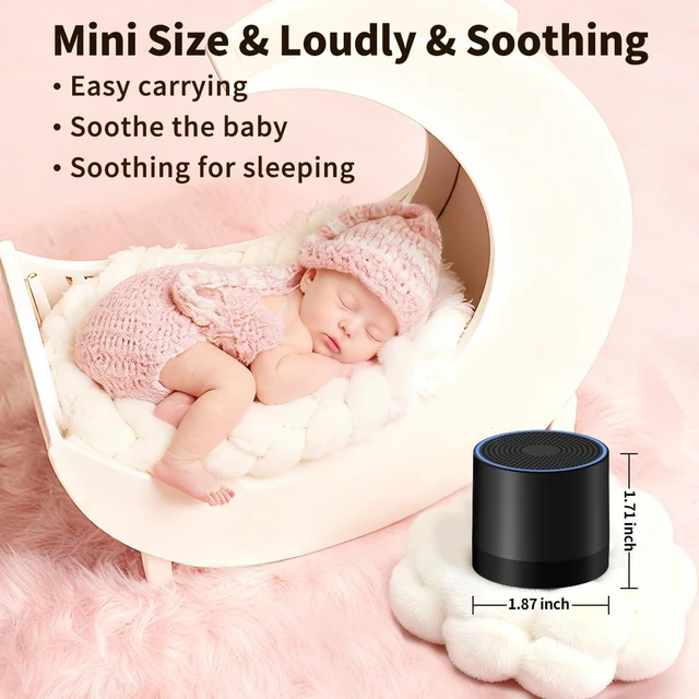 Alt view image 4 of 7 - Portable Mini White Noise Machine Sound Machine with 30 Soothing Sounds for Newborn Kids Adults Rechargeable Sleep Brown Noise Machine with 4 Timers Memory Function for Travel Camping Home and Office