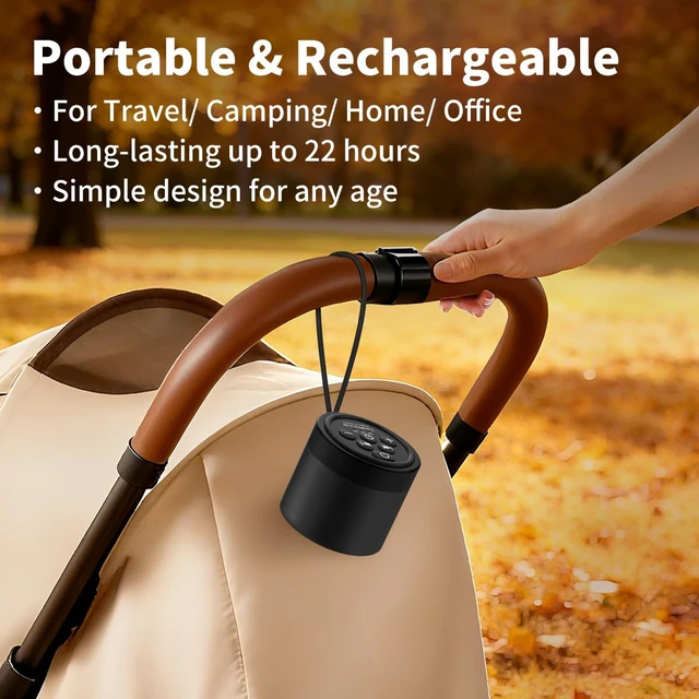Alt view image 5 of 7 - Portable Mini White Noise Machine Sound Machine with 30 Soothing Sounds for Newborn Kids Adults Rechargeable Sleep Brown Noise Machine with 4 Timers Memory Function for Travel Camping Home and Office