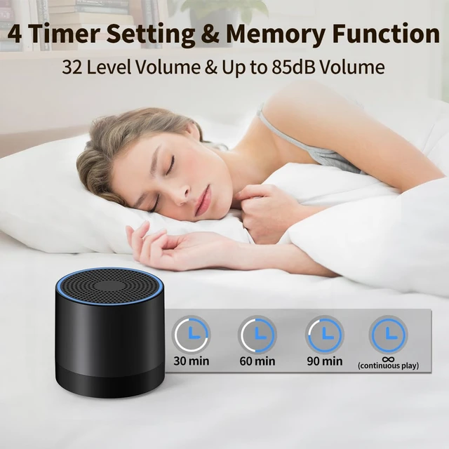 Alt view image 6 of 7 - Portable Mini White Noise Machine Sound Machine with 30 Soothing Sounds for Newborn Kids Adults Rechargeable Sleep Brown Noise Machine with 4 Timers Memory Function for Travel Camping Home and Office