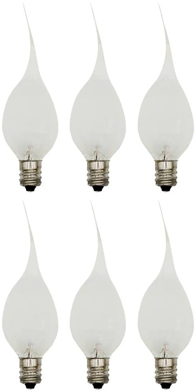 Main image of 6-Pack, Incandescent Silicone Dipped Candle Light Bulbs, 7 Watt, Longer Life Country Style, Electric Candle Lamp Replacement Light Bulbs Individually Boxed