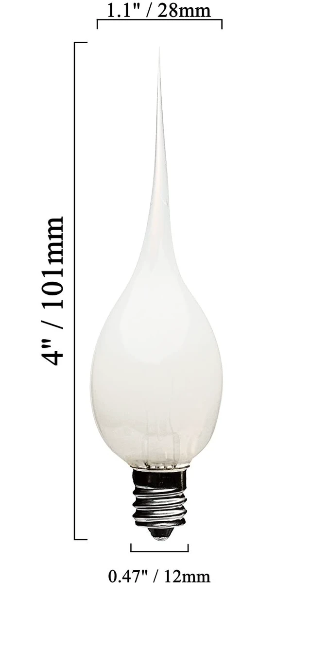 Alt view image 3 of 6 - 6-Pack, Incandescent Silicone Dipped Candle Light Bulbs, 7 Watt, Longer Life Country Style, Electric Candle Lamp Replacement Light Bulbs Individually Boxed