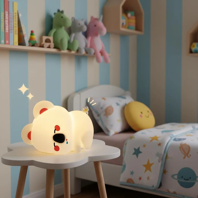 Alt view image 7 of 7 - Koala Night Light, Squishy Silicone Lamp, Rechargeable Nursery Led | Timer/Touch/Tap control/Dimmable, Portable Bedside Night Light, Baby Toddler, Breastfeeding, Diaper Changes,Woodland Decor