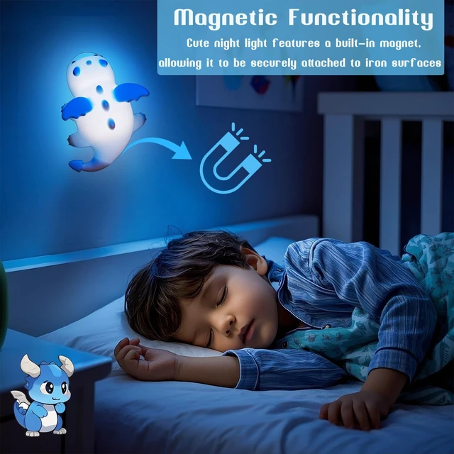 Alt view image 6 of 7 - Dragon Night Light, Cute Baby Dragon Gifts, Soft Silicone Lamp with 3 Level Warm Light and RGB Changing, Breastfeeding Nursery Portable Kawaii Bedside Lamp for Baby, Toddler, Boys and Girls