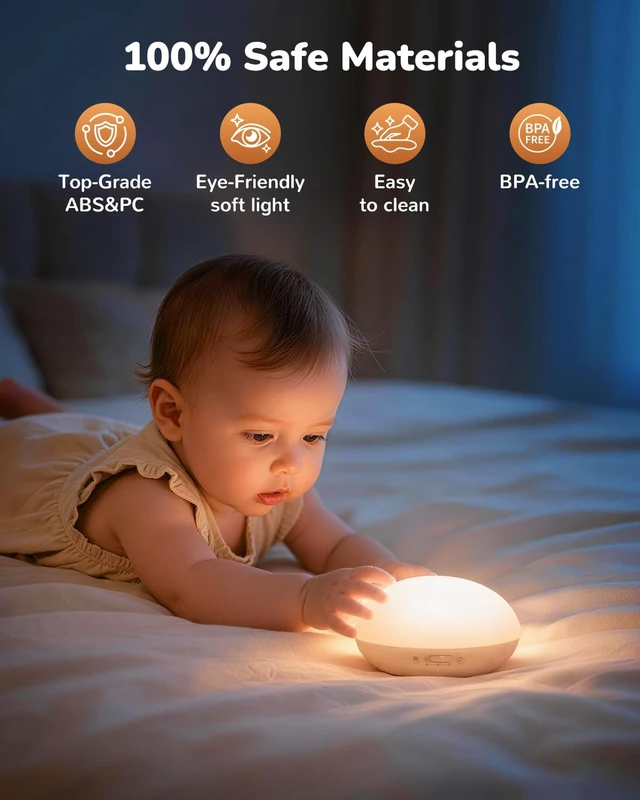 Alt view image 2 of 7 - Egg Light for Nursery, Portable Baby Night Light for Breastfeeding, Rechargeable Baby Nightlight with Timer, Dimmable Battery Powered Red Lamp, Ultra-Long Battery Life for Bedside