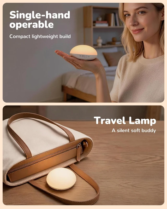 Alt view image 5 of 7 - Egg Light for Nursery, Portable Baby Night Light for Breastfeeding, Rechargeable Baby Nightlight with Timer, Dimmable Battery Powered Red Lamp, Ultra-Long Battery Life for Bedside