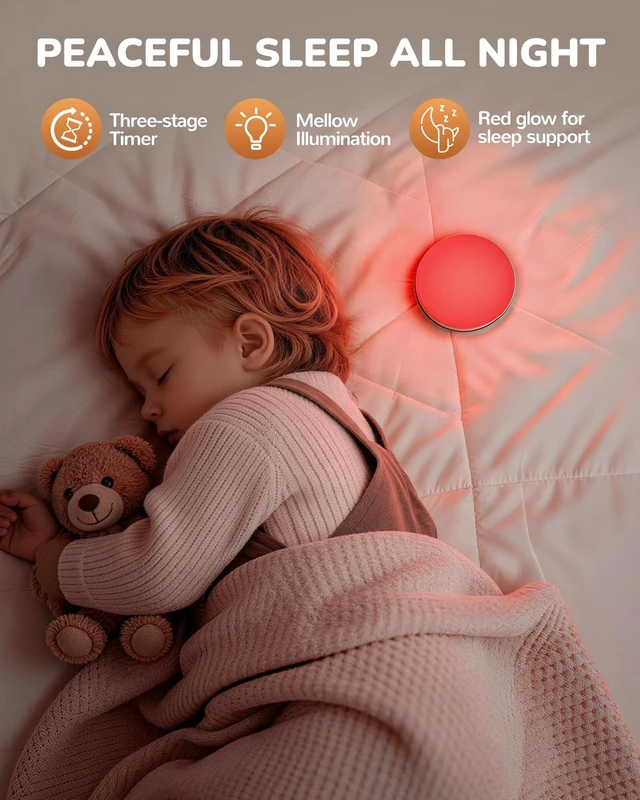 Alt view image 4 of 7 - Egg Light for Nursery, Portable Baby Night Light for Breastfeeding, Rechargeable Baby Nightlight with Timer, Dimmable Battery Powered Red Lamp, Ultra-Long Battery Life for Bedside
