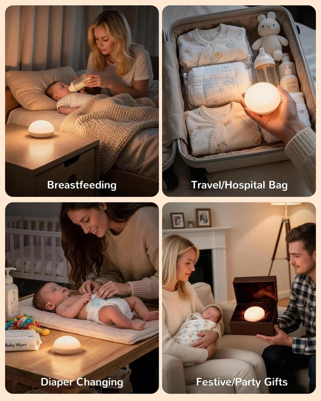 Alt view image 7 of 7 - Egg Light for Nursery, Portable Baby Night Light for Breastfeeding, Rechargeable Baby Nightlight with Timer, Dimmable Battery Powered Red Lamp, Ultra-Long Battery Life for Bedside