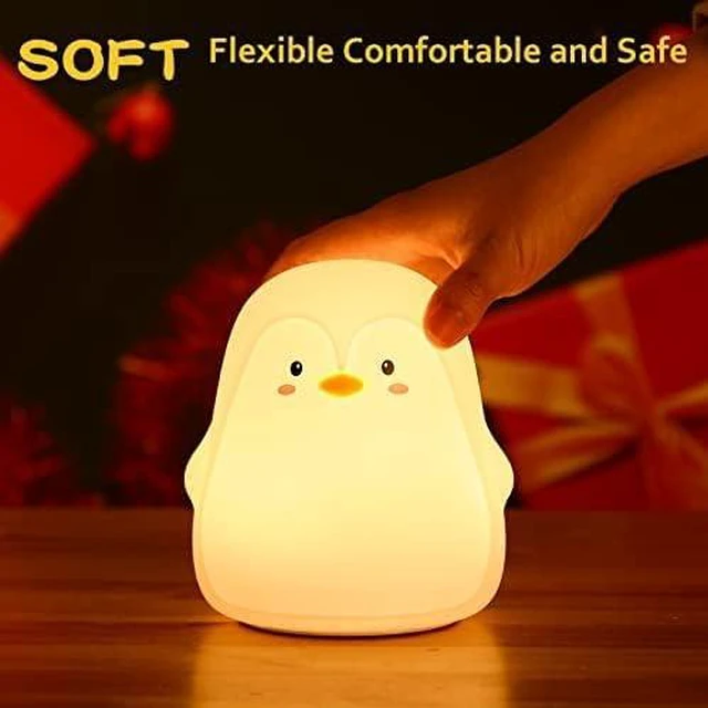 Alt view image 4 of 7 - Night Light for Kids Lamp, 16 Colors Lamp Cute, Dimmable Baby Night Lights for Nursery,Silicone Rechargeable Nightlight for Kids Room, Kawaii Room Decor (Penguin)
