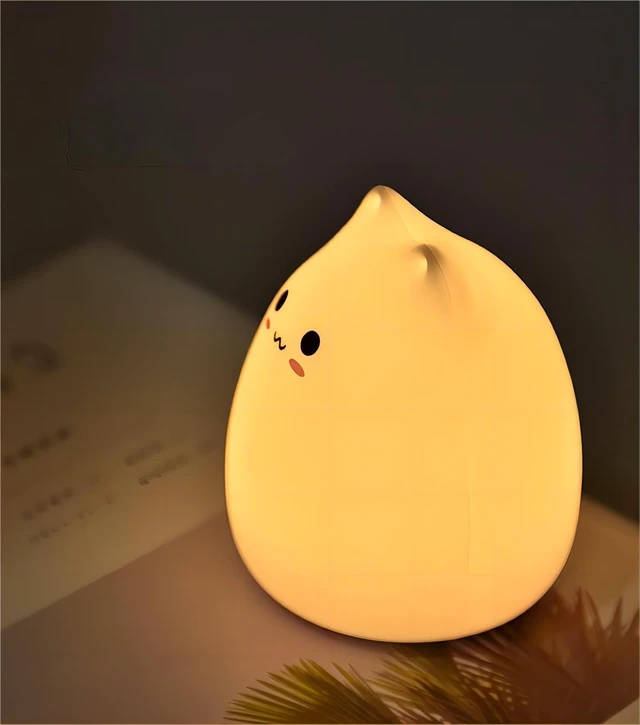 Alt view image 6 of 7 - Cat Night Lamp, 7 Colors, Silicone Squishy Cat Night, Battery Operated Night Light, Tap Control, LED Night Lamp, Cute Gifts for Girls and Boys, Nursery Nightlight
