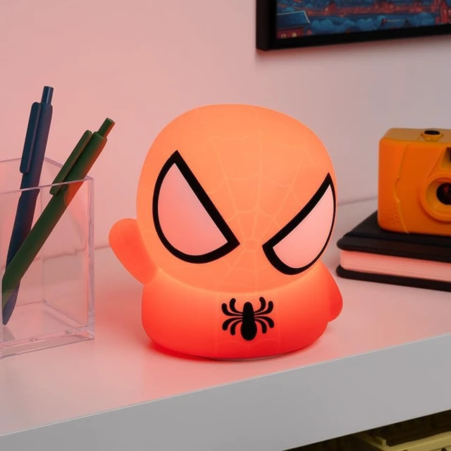 Alt view image 4 of 7 - Spiderman Squishy Lamp - Officially Licensed Disney Free Standing Desk Light, Gaming Room Decor and Merchandise for Boys and Girls, Nightlight Gift Accessory for Playroom and Bedroom