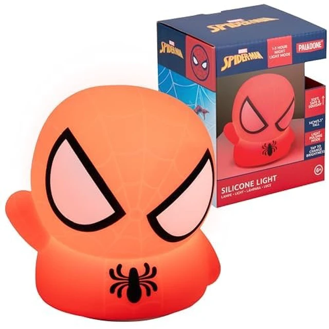 Alt view image 3 of 7 - Spiderman Squishy Lamp - Officially Licensed Disney Free Standing Desk Light, Gaming Room Decor and Merchandise for Boys and Girls, Nightlight Gift Accessory for Playroom and Bedroom