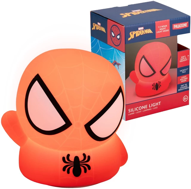 Main image of Spiderman Squishy Lamp - Officially Licensed Disney Free Standing Desk Light, Gaming Room Decor and Merchandise for Boys and Girls, Nightlight Gift Accessory for Playroom and Bedroom