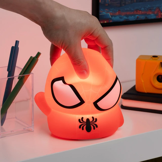 Alt view image 2 of 7 - Spiderman Squishy Lamp - Officially Licensed Disney Free Standing Desk Light, Gaming Room Decor and Merchandise for Boys and Girls, Nightlight Gift Accessory for Playroom and Bedroom