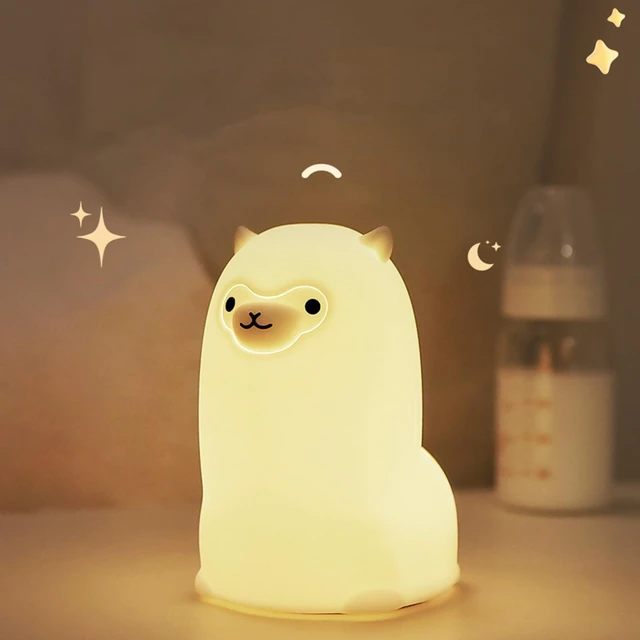 Main image of Alpaca Night Light for Kids7 Color Baby Nightlight with Touch Control & 1H Timer, Battery Operated Soft Animal Night Light for Nursery, Toddler Room Decor, Gift for Girls, Boys, Women