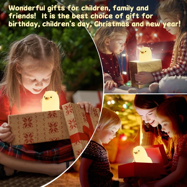 Alt view image 6 of 7 - Alpaca Night Light for Kids7 Color Baby Nightlight with Touch Control & 1H Timer, Battery Operated Soft Animal Night Light for Nursery, Toddler Room Decor, Gift for Girls, Boys, Women