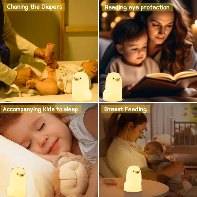 Alt view image 5 of 7 - Alpaca Night Light for Kids7 Color Baby Nightlight with Touch Control & 1H Timer, Battery Operated Soft Animal Night Light for Nursery, Toddler Room Decor, Gift for Girls, Boys, Women