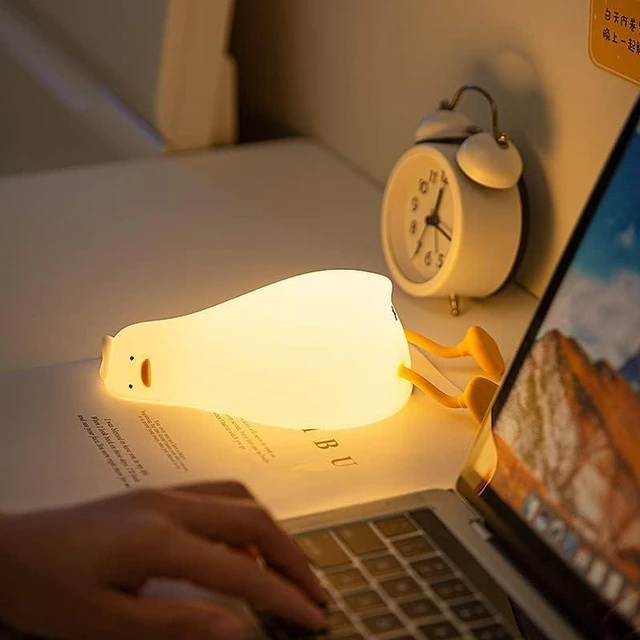 Alt view image 7 of 7 - Existential Crisis Duck Lamp Night Light, White Elephant Gifts | Lying Flat, Cute Squishy Ducky Lay Touch Kid Lamp, Rechargeable, College Funny Dirty Santa Gag, Birthday Gifts, Safe Silicone
