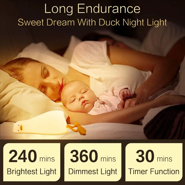 Alt view image 3 of 7 - Existential Crisis Duck Lamp Night Light, White Elephant Gifts | Lying Flat, Cute Squishy Ducky Lay Touch Kid Lamp, Rechargeable, College Funny Dirty Santa Gag, Birthday Gifts, Safe Silicone