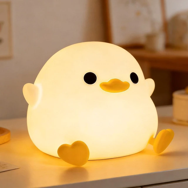 Main image of DoDo Duck Night Light, Cute Silicone Duck Lamp for Baby Nursery | BPA-Free Soft Silicone, 20 Min Timer, Tap Control, Cute Rechargeable Duck Lamp, Gifts for Kids Baby Boys Girls, Duck Stuff