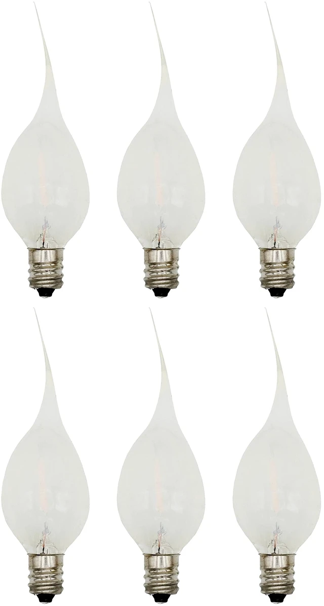 Main image of Silicone LED Night Light Bulbs, C7 Replacement Light Bulbs 0.7W Equivalent to 4W 5W 6W 7W Incandescent, White Warm 2700K, Christmas String Lights, Electric Window Candles | 6 Pack