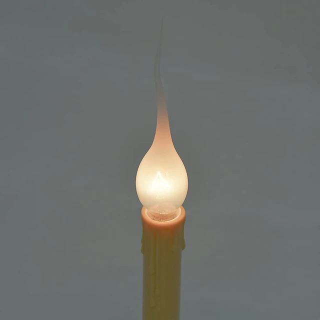 Alt view image 7 of 7 - Silicone Dipped Candle Bulbs, 5W Night Light Bulbs, C7/E12 Candelabra Base - Clear Country Style for Christmas Chandelier, Electric Window Candle - 120V, 12 Pack