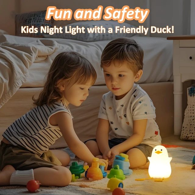 Alt view image 6 of 7 - Duck Night Light, Cute Ducks Gifts, Squishy Silicone Animal Night Lamp for Nursery Bedside with Dimmer & Rechargeable, Gifts for Birthday Holiday Valentine's Day Mothers' Day