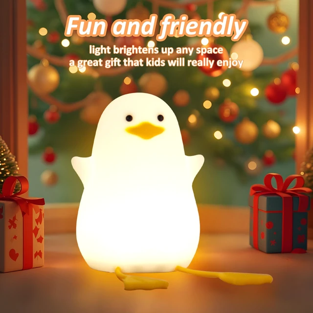 Alt view image 7 of 7 - Duck Night Light, Cute Ducks Gifts, Squishy Silicone Animal Night Lamp for Nursery Bedside with Dimmer & Rechargeable, Gifts for Birthday Holiday Valentine's Day Mothers' Day