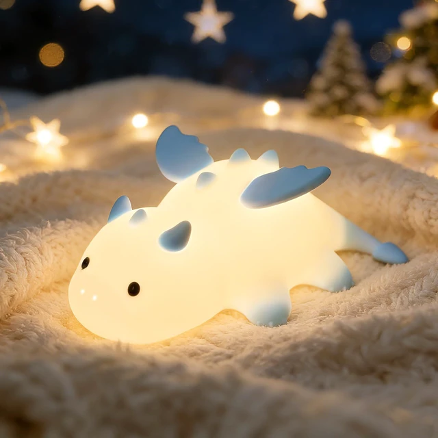 Main image of Dragon Night Light, Cute Baby Dragon Gifts, Soft Silicone Lamp with 3 Level Warm Light and RGB Changing,Soft Silicone Kids Nursery Nightlight LED Touch Light, Kids Bedroom Decor as Xmas Birthday Gifts