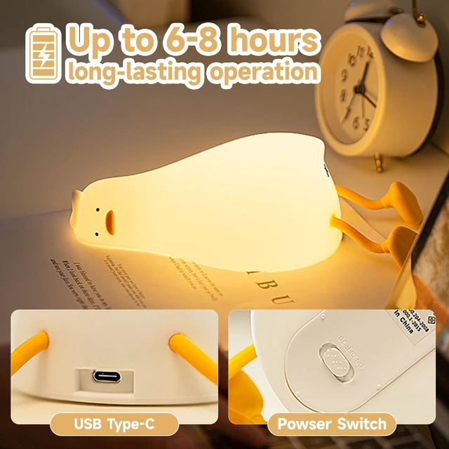 Alt view image 3 of 7 - Cute Duck/Chicken/Rabbit/Panda NightLight, LED Squishy Animal Novelty Lamp for Toddler Baby Kids, Nursery Touch Kawaii Room/House Decor Bedside Touch Lamp for Breastfeeding
