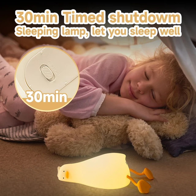 Alt view image 5 of 7 - Cute Duck/Chicken/Rabbit/Panda NightLight, LED Squishy Animal Novelty Lamp for Toddler Baby Kids, Nursery Touch Kawaii Room/House Decor Bedside Touch Lamp for Breastfeeding