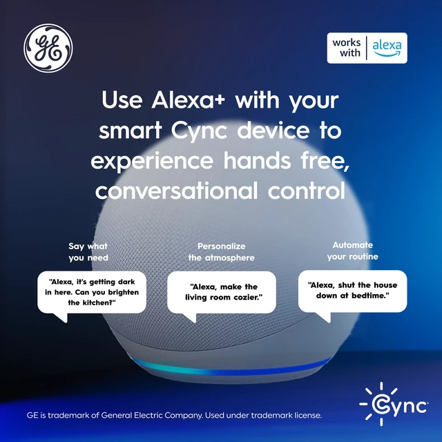 Alt view image 2 of 7 - GE Dynamic Effects A19 LED Smart Light Bulbs, Bluetooth and WiFi Color Changing Lights with Music Sync, Compatible with Alexa and Google Home (2 Pack)