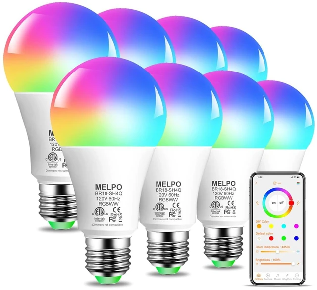 Main image of Smart RGB Light Bulbs Compatible with Alexa, 12W(130W Equivalent), 2700K-6000K