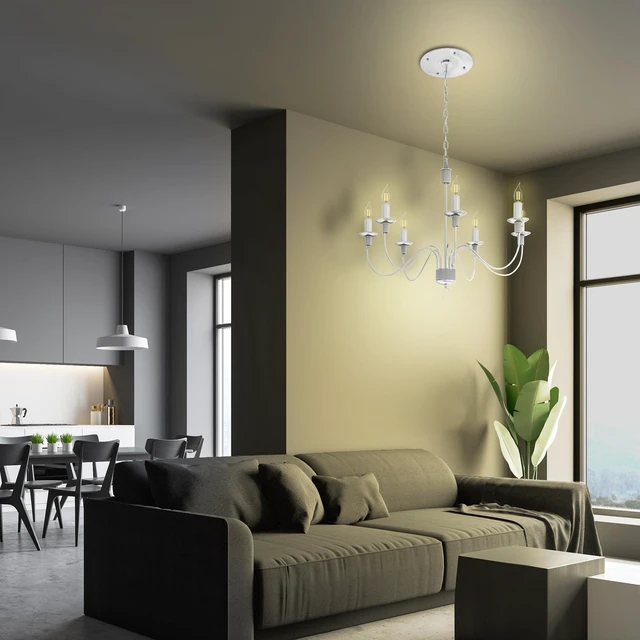 Alt view image 7 of 7 - CA10 Smart Flame Tip LED Chandelier Light Bulbs, 40W Eq | Dimmable, 2700K Soft White, 300 Lumens, E12 Candelabra Base, Vintage Filament, WiFi 2.4GHz, Alexa & Google Home Compatible