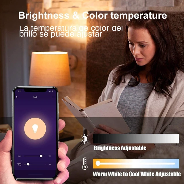 Alt view image 4 of 7 - GU24 Smart Light Bulbs Compatible with Alexa, 10W 900LM Super Bright, RGBCW Color Changing GU24 LED Bulb, 120V 100W Halogen Replacement, 2Pack