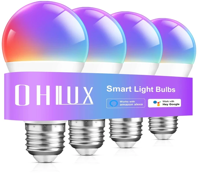 Main image of Smart Light Bulbs, Color Changing LED Bulbs for Alexa and Google Assistant, 2.4GHz WiFi and Bluetooth with Music Sync, E26 A19, 120V, 4 Pack
