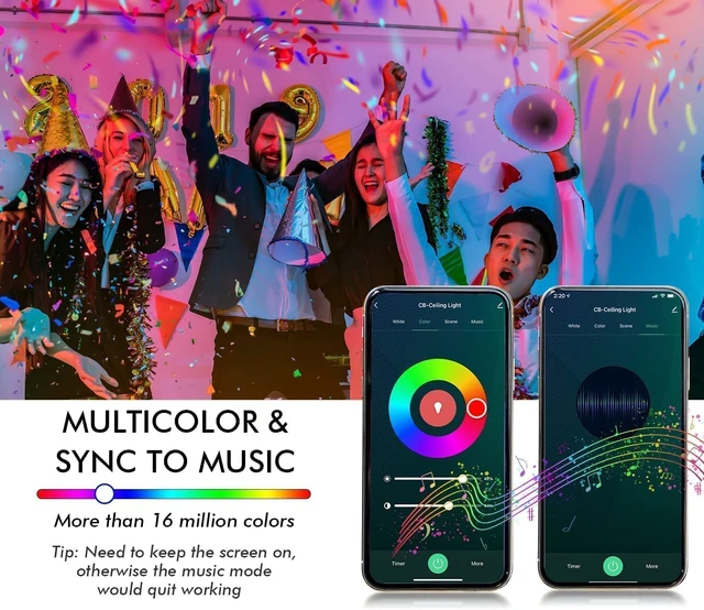Alt view image 7 of 7 - Smart Light Bulbs, Color Changing LED Bulbs for Alexa and Google Assistant, 2.4GHz WiFi and Bluetooth with Music Sync, E26 A19, 120V, 4 Pack