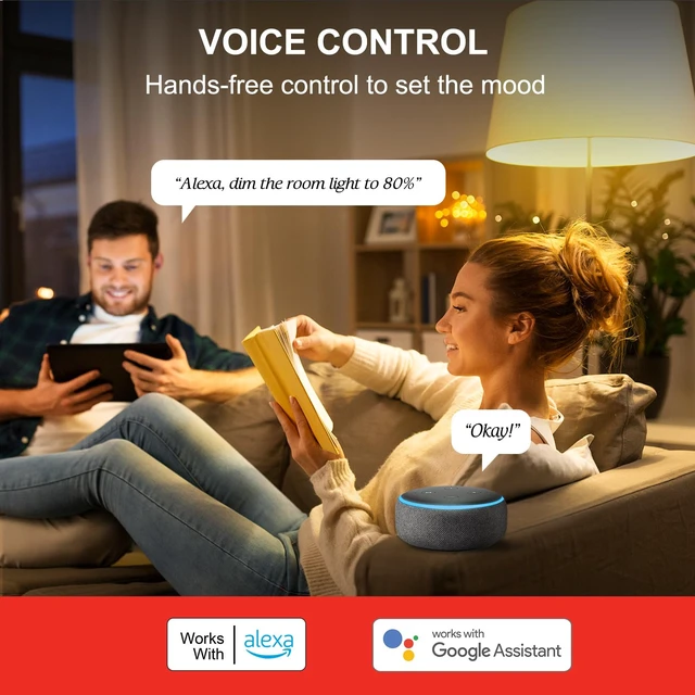 Alt view image 3 of 7 - Alexa Light Bulb, Smart Light Bulbs, Smart Bulbs That Work with Alexa & Google Assistant, WiFi Light Bulbs A19 Soft White (2700K) No Hub Required, 800LM 60W Equivalent High CRI>90, 4 Pack