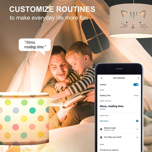 Alt view image 4 of 7 - Alexa Light Bulb, Smart Light Bulbs, Smart Bulbs That Work with Alexa & Google Assistant, WiFi Light Bulbs A19 Soft White (2700K) No Hub Required, 800LM 60W Equivalent High CRI>90, 4 Pack