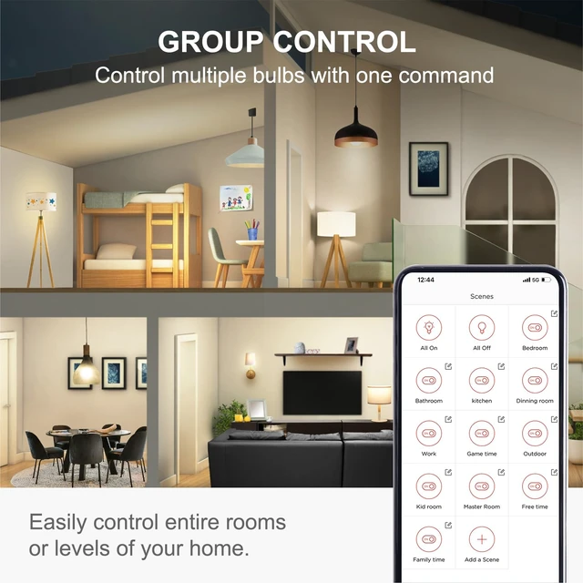 Alt view image 6 of 7 - Alexa Light Bulb, Smart Light Bulbs, Smart Bulbs That Work with Alexa & Google Assistant, WiFi Light Bulbs A19 Soft White (2700K) No Hub Required, 800LM 60W Equivalent High CRI>90, 4 Pack