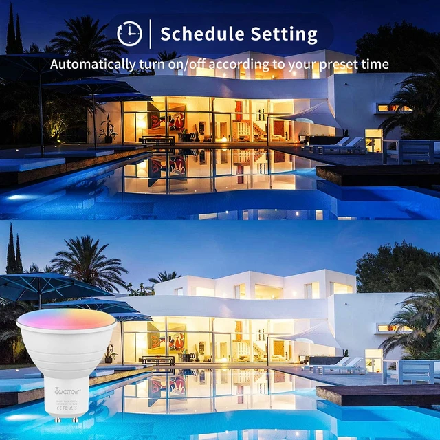 Alt view image 6 of 7 - GU10 Smart Bulb 4 Pack, RGBCW Color Changing Alexa LED Light Bulbs 5W - WiFi Track Light Bulbs Dimmable Music Sync 2.4G WiFi Smart Bulbs Compatible with Google Assistant for Kitchen, Bedroom