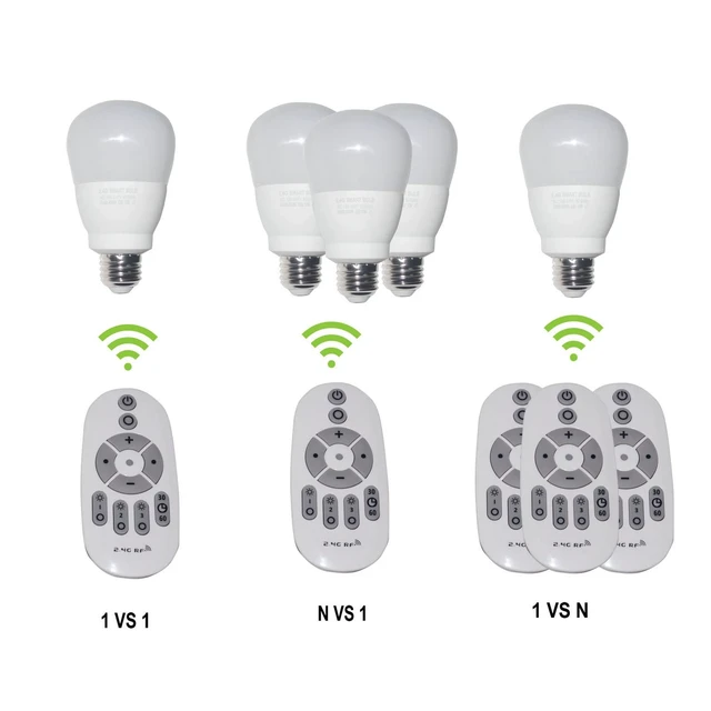 Alt view image 6 of 6 - Smart Led Light-Bulb Dimmable with Remote-Control E26 9W Light Bulbs Adjustable Color Temperature (Warm/Cool) and Brightness, 2 Pack (2 Bulbs + 1 Remote)