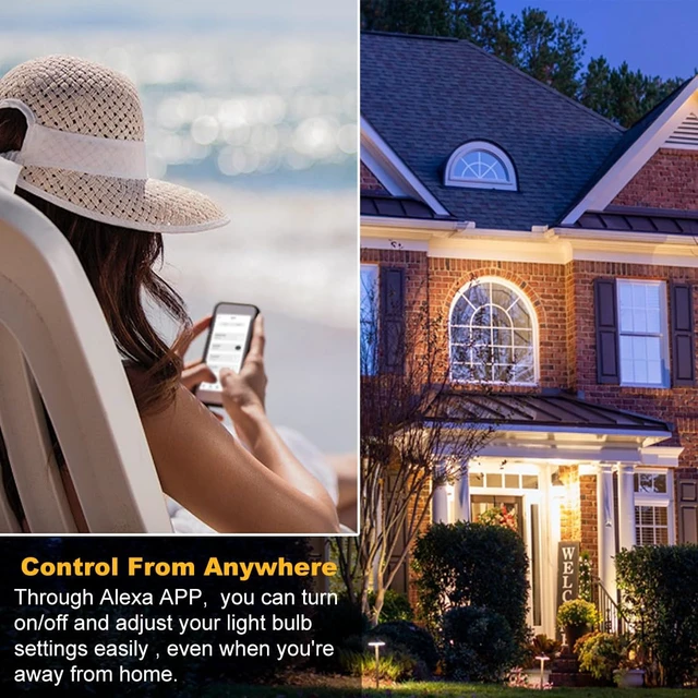 Alt view image 7 of 7 - Smart Light Bulbs, 1300LM Color Changing Light Bulb, E26 Smart Bulbs | 16 Million Colors, Tunable White Alexa Light Bulbs, Music Sync, DIY Flash, Timing, A19 130W Equivalent, No WiFi Required.