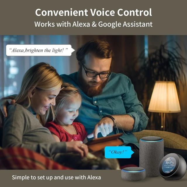 Alt view image 3 of 6 - LED Light Bulbs, Smart Light Bulbs that Compatible with Alexa & Google Assistant, Color Changing Light Bulb, WiFi Light Bulbs, A19 E26, 9W 800LM, 1800K-6500K Tunable White, 2 Pack